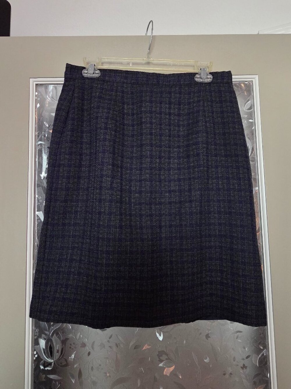 Grey, Purple, Green Lined Skirt - Size 12